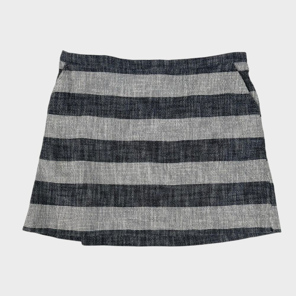A New Day XL Gray Striped Pencil Skirt with Pockets Cotton Polyester Spandex